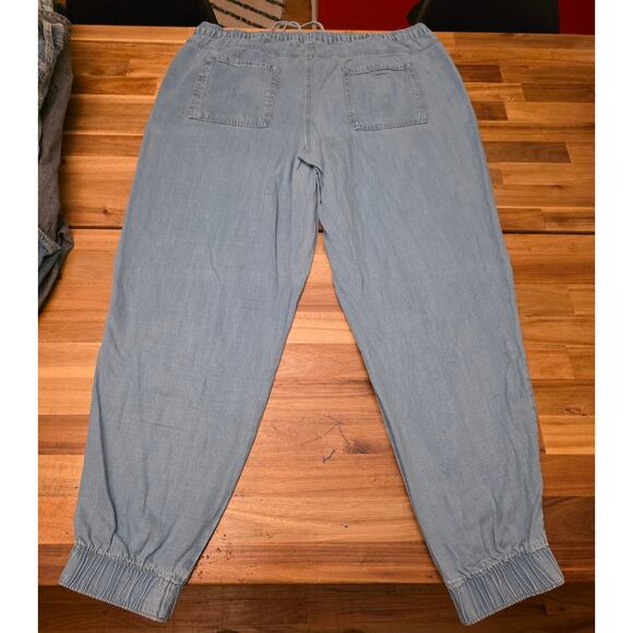Nine West Chambray Jogger Pant Womens XL Light Blue Lyocell PullOn Elastic Waist - Picture 5 of 9
